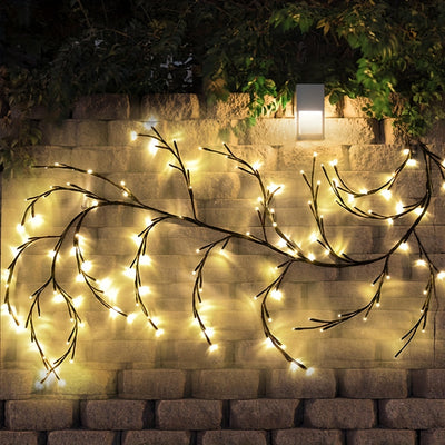 גירלנד תאורת סולארית 1 יח׳ – 72/96 נורות LED חמות, 8 מצבים, דקורטיבי לבית ולחוץ