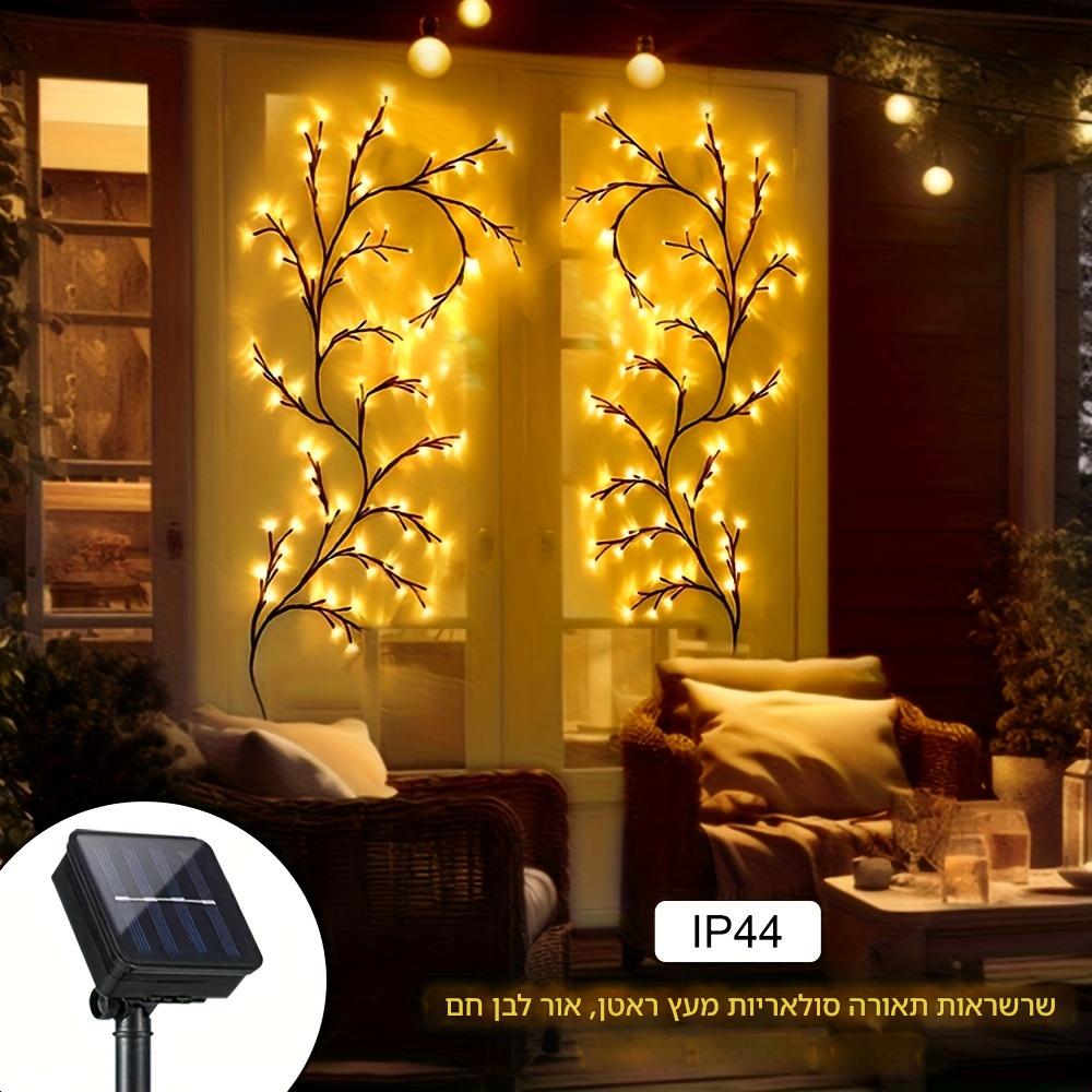 גירלנד תאורת סולארית 1 יח׳ – 72/96 נורות LED חמות, 8 מצבים, דקורטיבי לבית ולחוץ